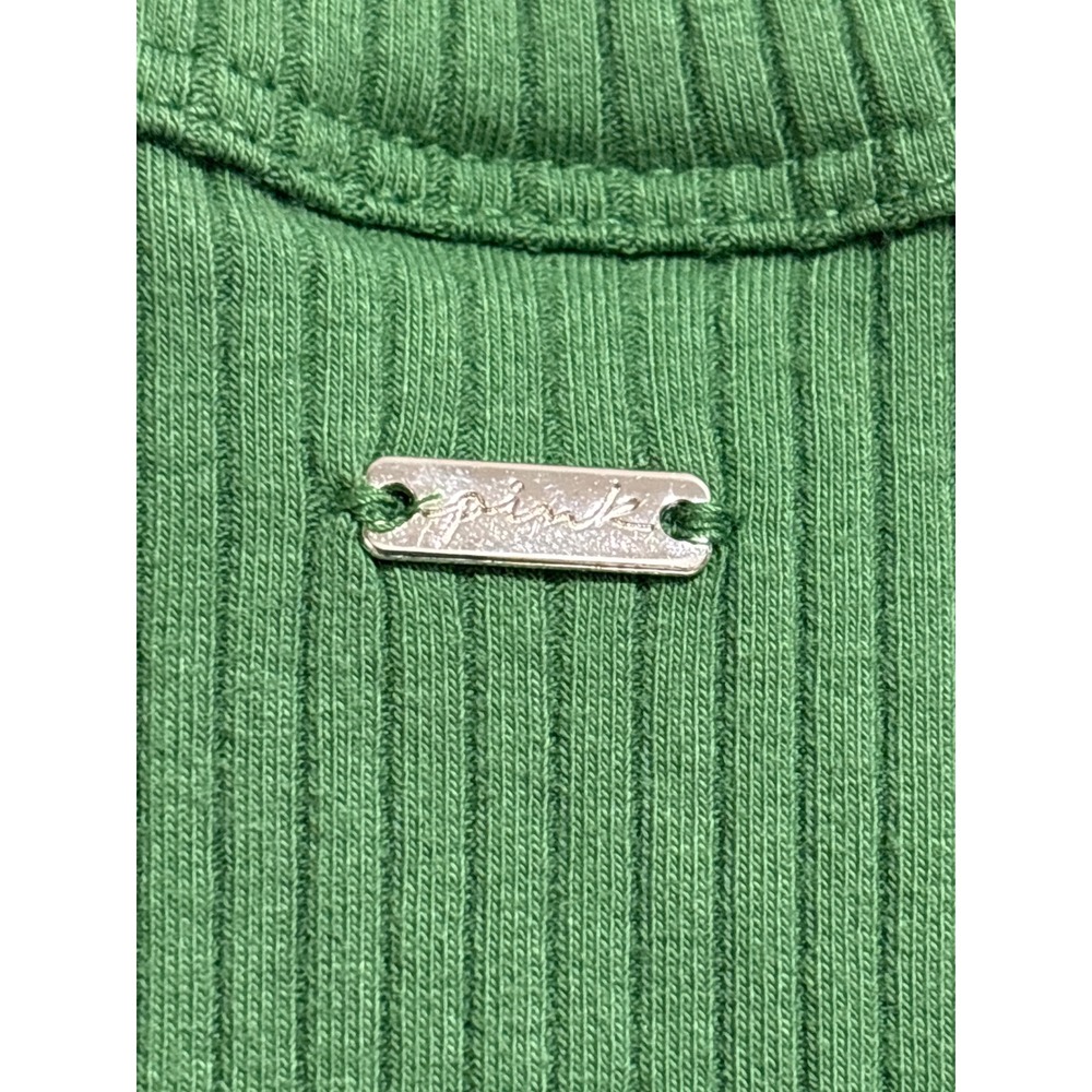 Victoria's‎ Secret PINK Ribbed Racerback Midi Dress Green Slit XS - Picture 5 of 10
